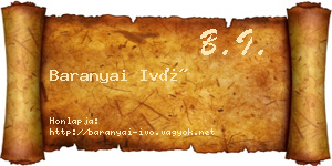 Baranyai Ivó névjegykártya